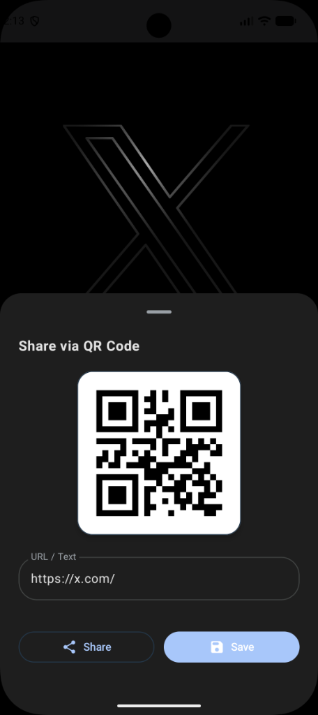 Instant QR Generator Screen